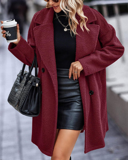 Kvinna Lång Kappa Modern Design Mjuk Material-2