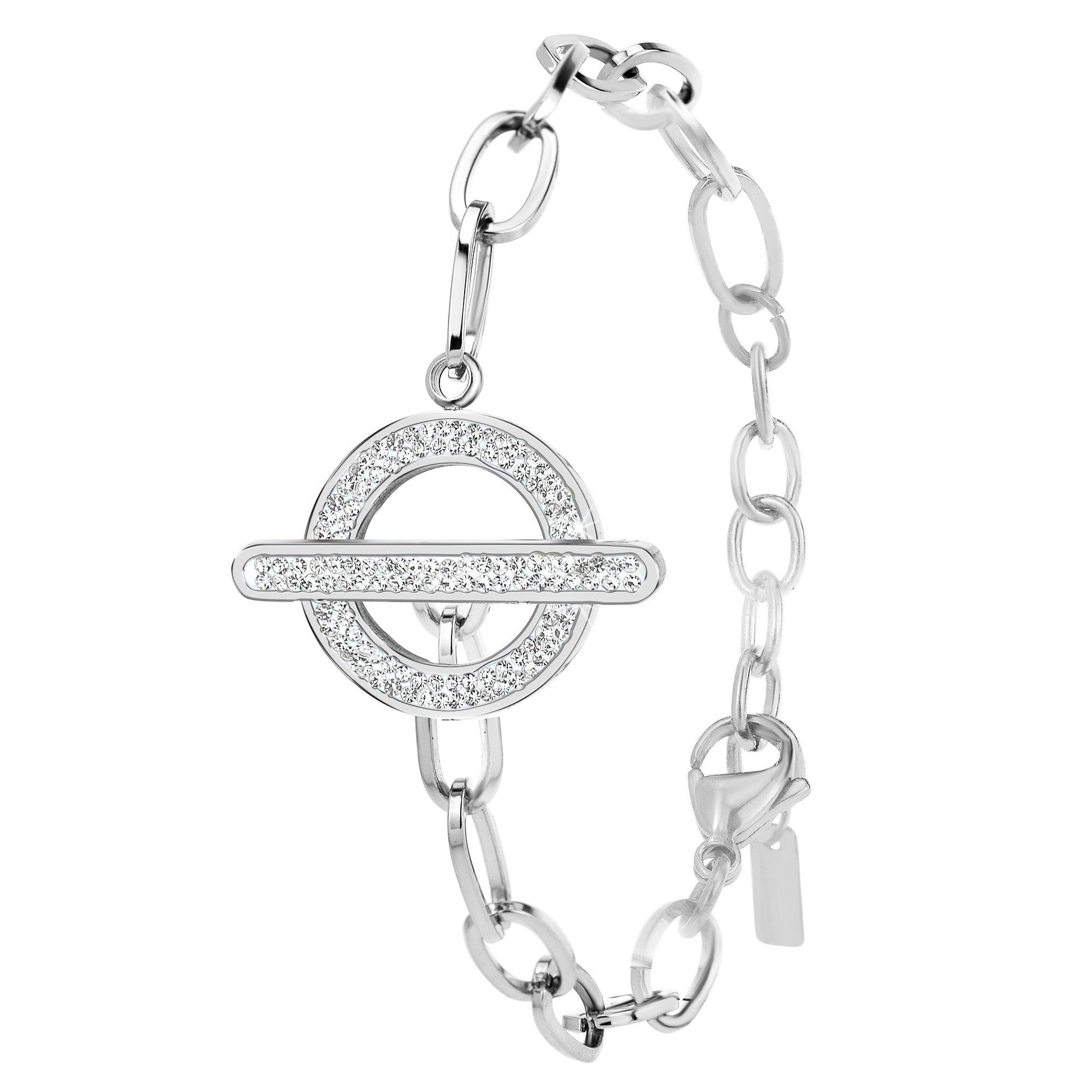 Armband Rostfritt Stål med Swarovski Kristaller Elegant Justerbart 16 cm-4