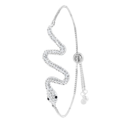 Silverarmband Justerbar Bohemiska Kristaller Rostfritt Stål-4