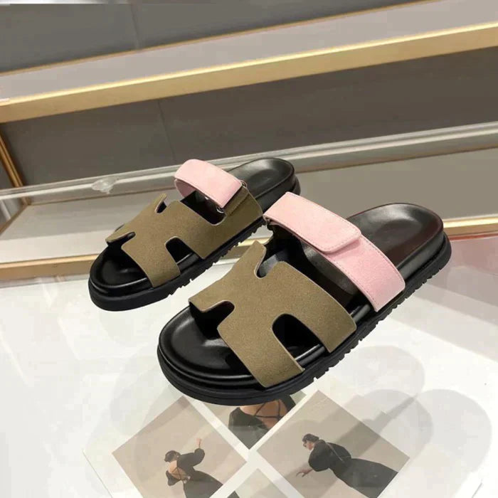 Herrsandaler H-formad Design med Kardborrfäste Syntetmaterial 10