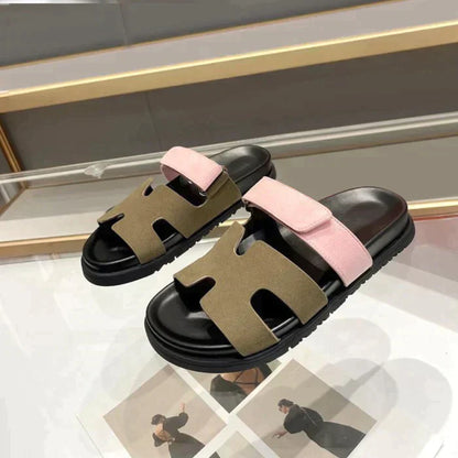Herrsandaler H-formad Design med Kardborrfäste Syntetmaterial 10