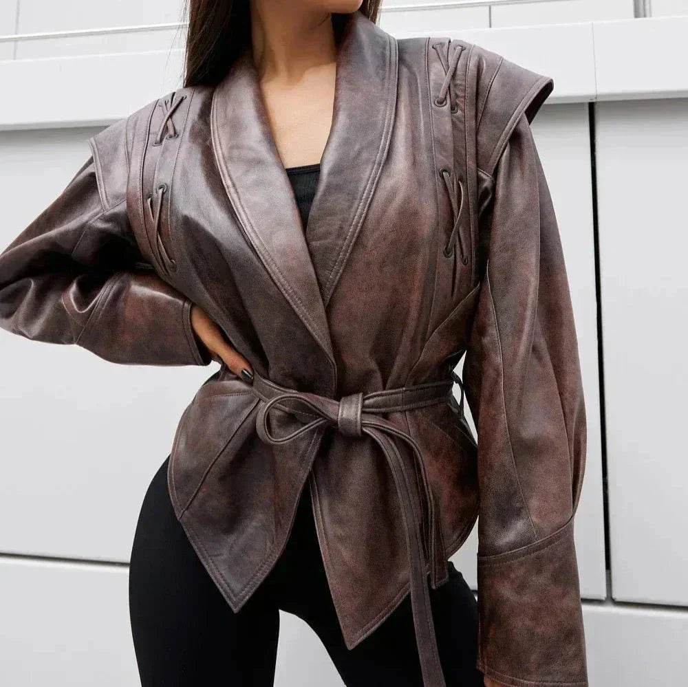 Variant image for Dam Kappa Vintage V-Urringning Polyester Elegant Design-4