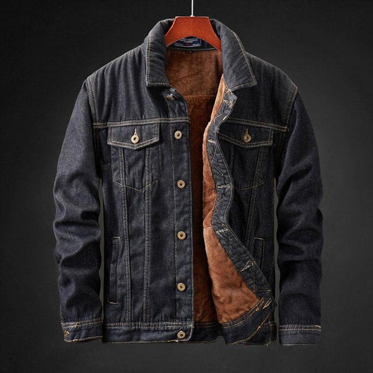 Dam Fleece Denimjacka Trendig och Bekväm Denim Fleece-1