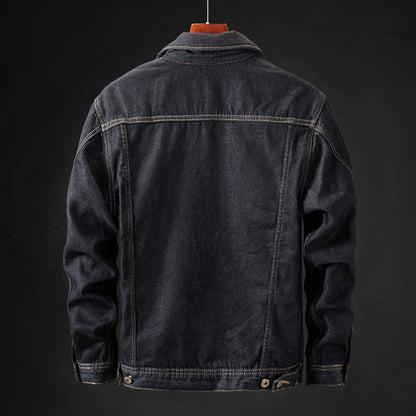 Dam Fleece Denimjacka Trendig och Bekväm Denim Fleece-3