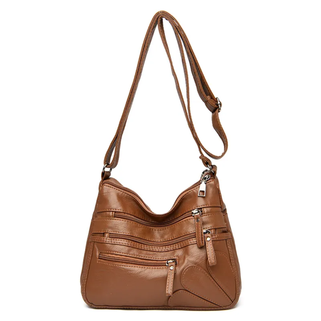 Dam Axelväska Vintage Stil PU-Läder Elegant Design-4
