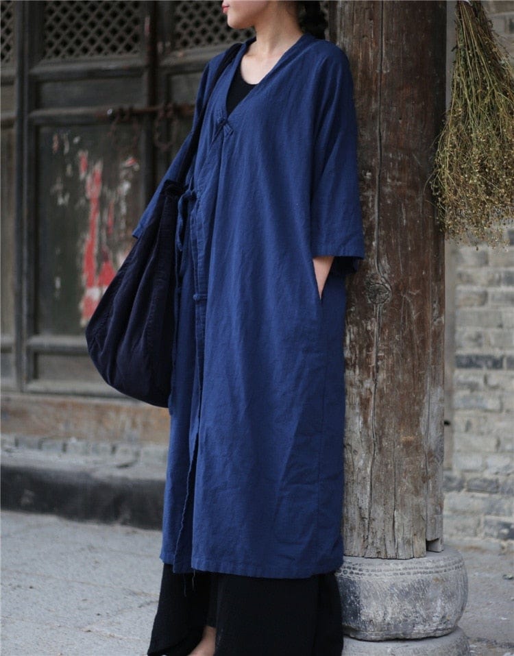 Svart Lång Kofta för Dam i Mjuk Ull med Avslappnad Passform – Elegant Design för Vinterstylning 6