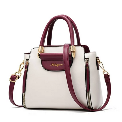 Handväska Dam Bicolor PU-läder Elegant Axelväska-3
