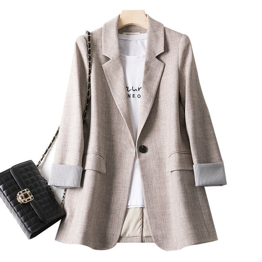 Kvinnors Blazer Rutigt Tyg V-Ringning Bomull Polyester Spandex-1