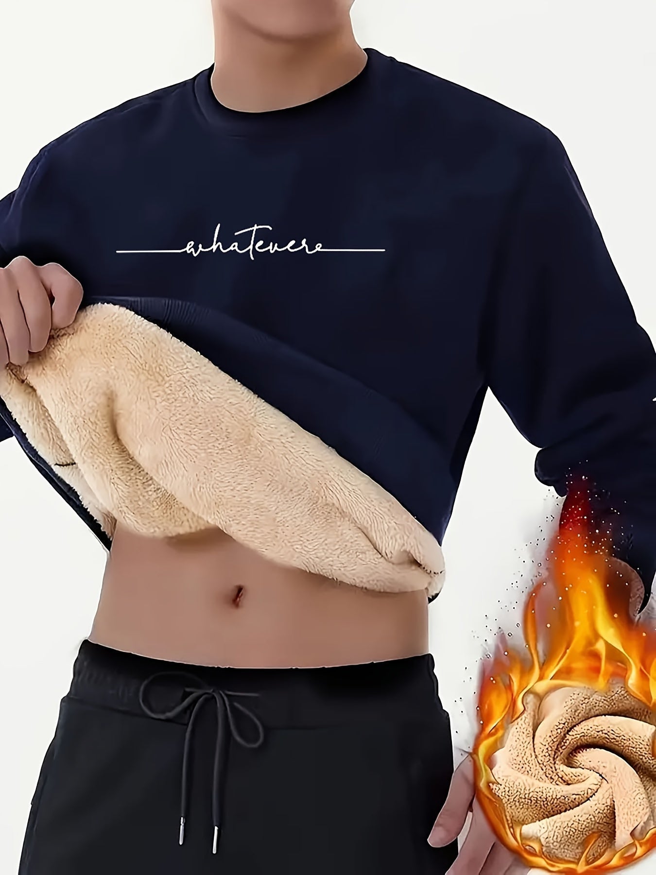 Variant image for Herr Fleecetröja Cirkulär Halsringning Mjuk Fleece-7