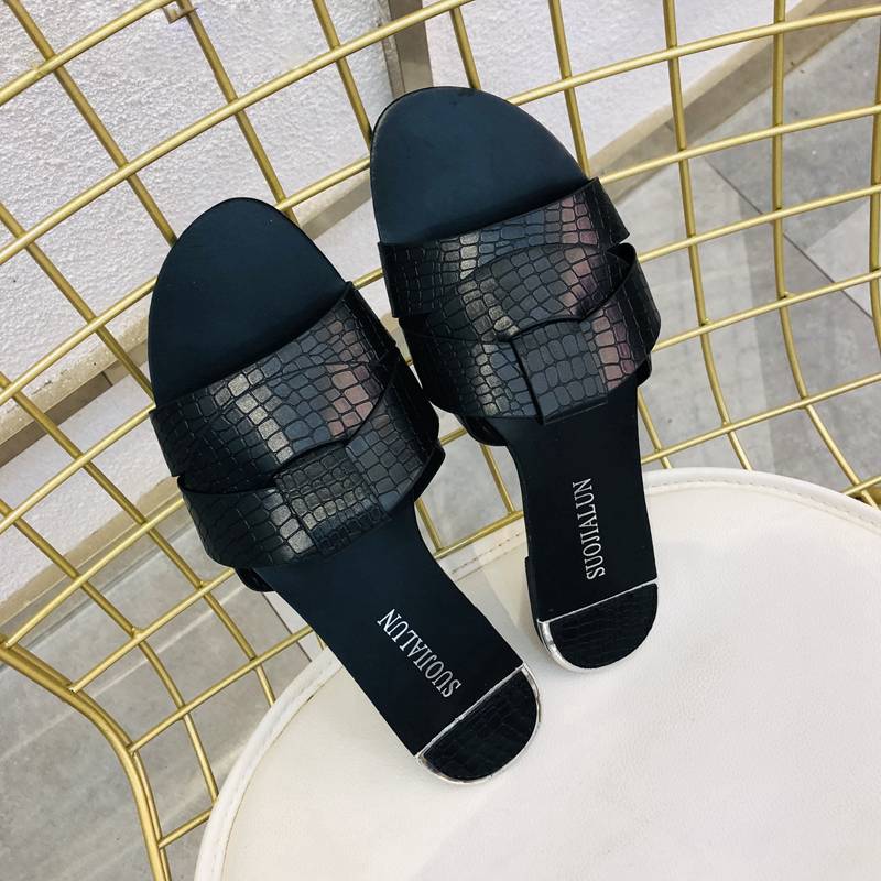 Dam Sandaler Platta PU i Blandade Färger-5