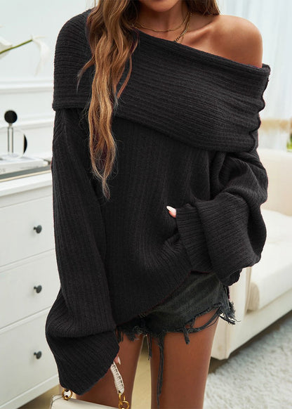 Variant image for Stickad Dam Tröja Off-Shoulder Mjuk Kvalitet-5