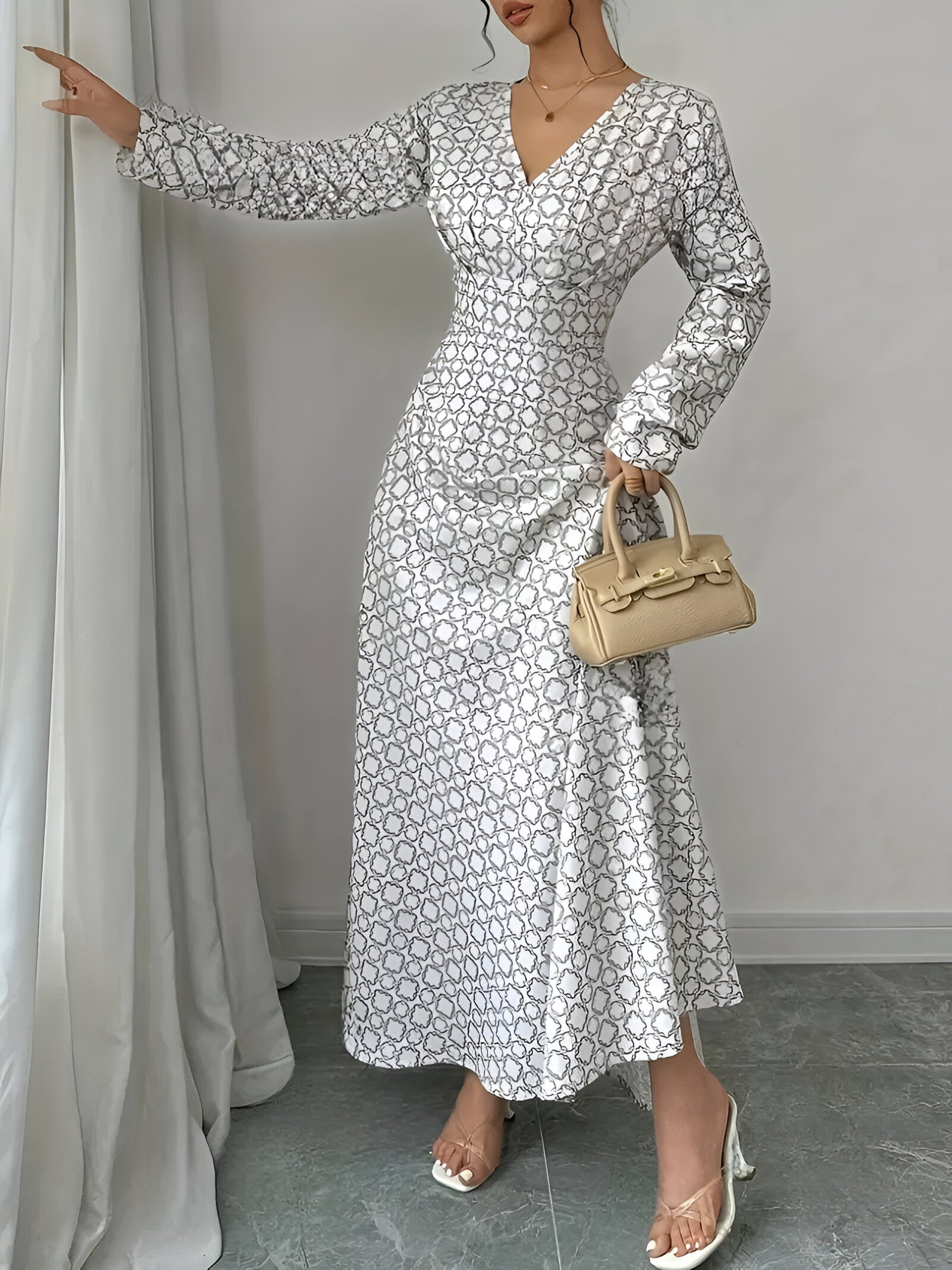 Variant image for Damklänning Avslappnad Stil Lätt Polyester-1