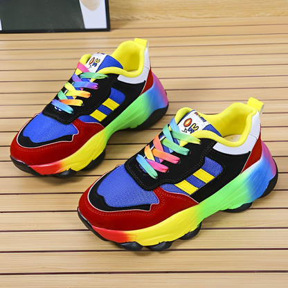 Variant image for Kvinnors Chunky Sneakers Flerfärgad Läder Plattform-10