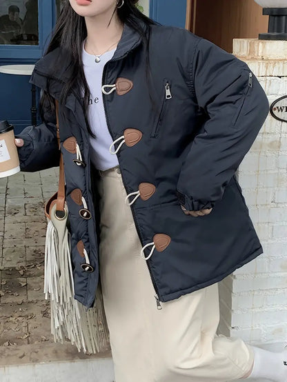 Dam Kappa Puffy Fuskpäls med Dragkedja-4