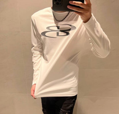 Herr Långärmad T-shirt Geometrisk Mönster Mjuk Bomull-2