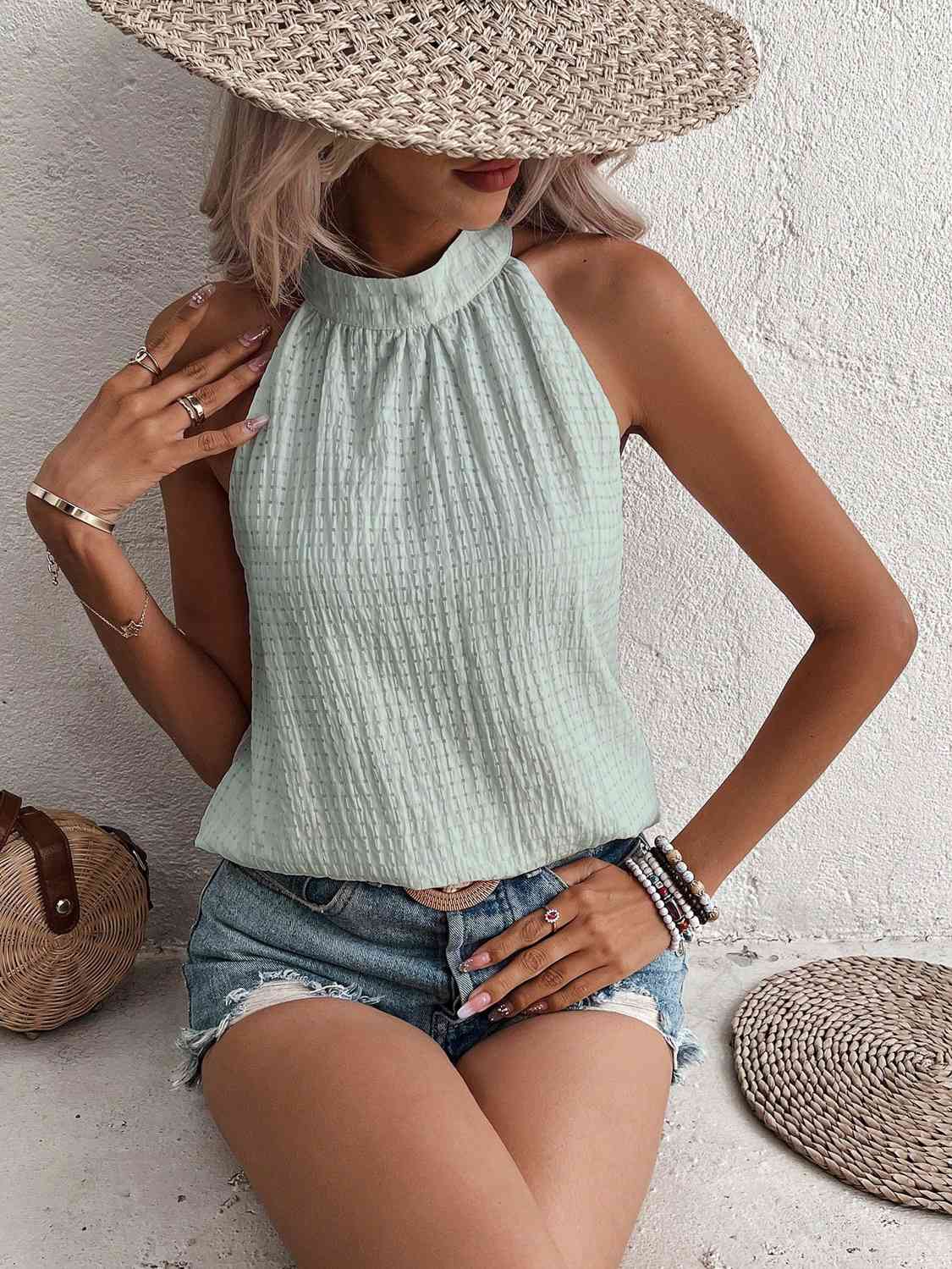 Festtoppar Dam med Halshållare Prickig Högkvalitativt Material-4