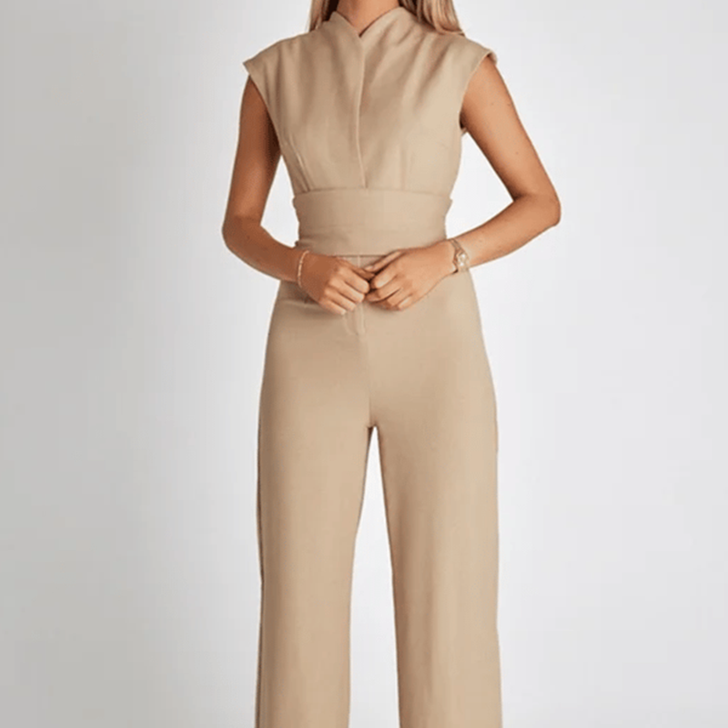 Dam Jumpsuit Utan Ärmar Hög Midja Polyester-4