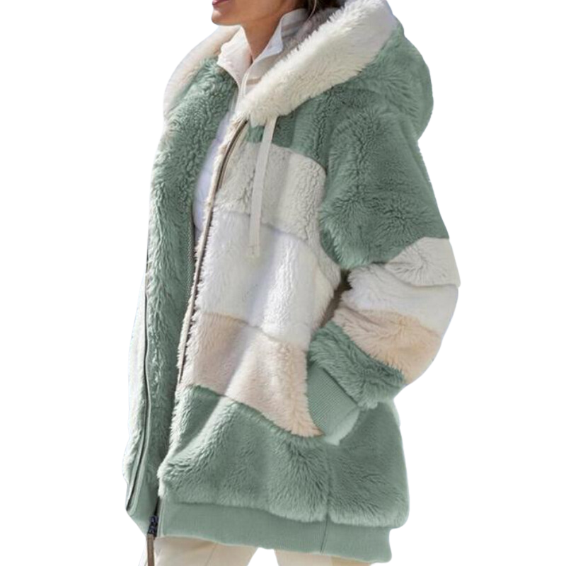 Variant image for Kvinnors Lapptäcksjacka med Huva Polyester Casual-1