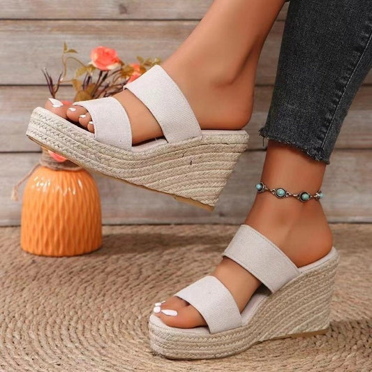 Hochhackige Sandalen Damen aus Synthetischem Leder mit Vadderter Fußbett - Elegante Sommer Sandalen in Schwarz und Beige 1