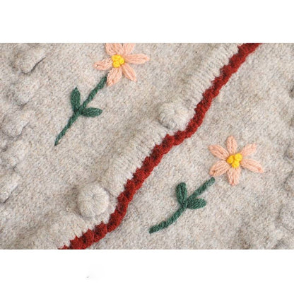 Dam Tröja Blommig V-Neck Polyester-4