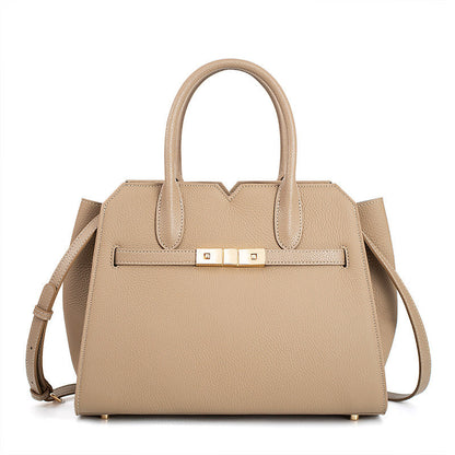 Elegant Elefantgrå Handväska i PU med Blixtlås och Silkescarf – Praktisk Inre Struktur och Stilren Design 5