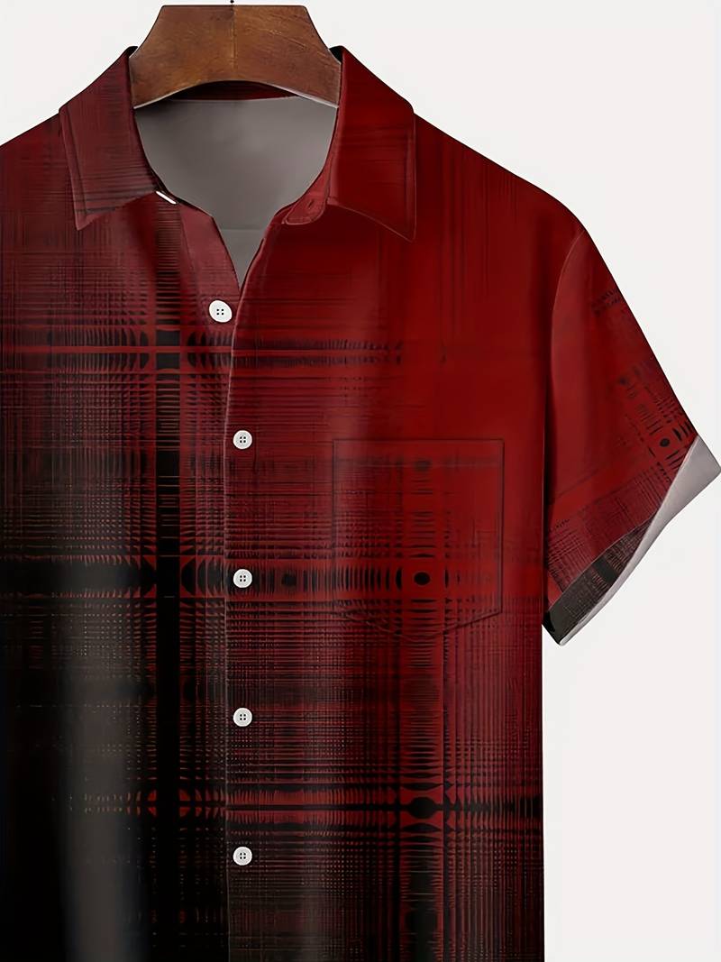 Vit Ombre Skjorta Dam med Kort Ärmar i 100% Bomull – Unikt Glitch Design för Vår och Sommar 3