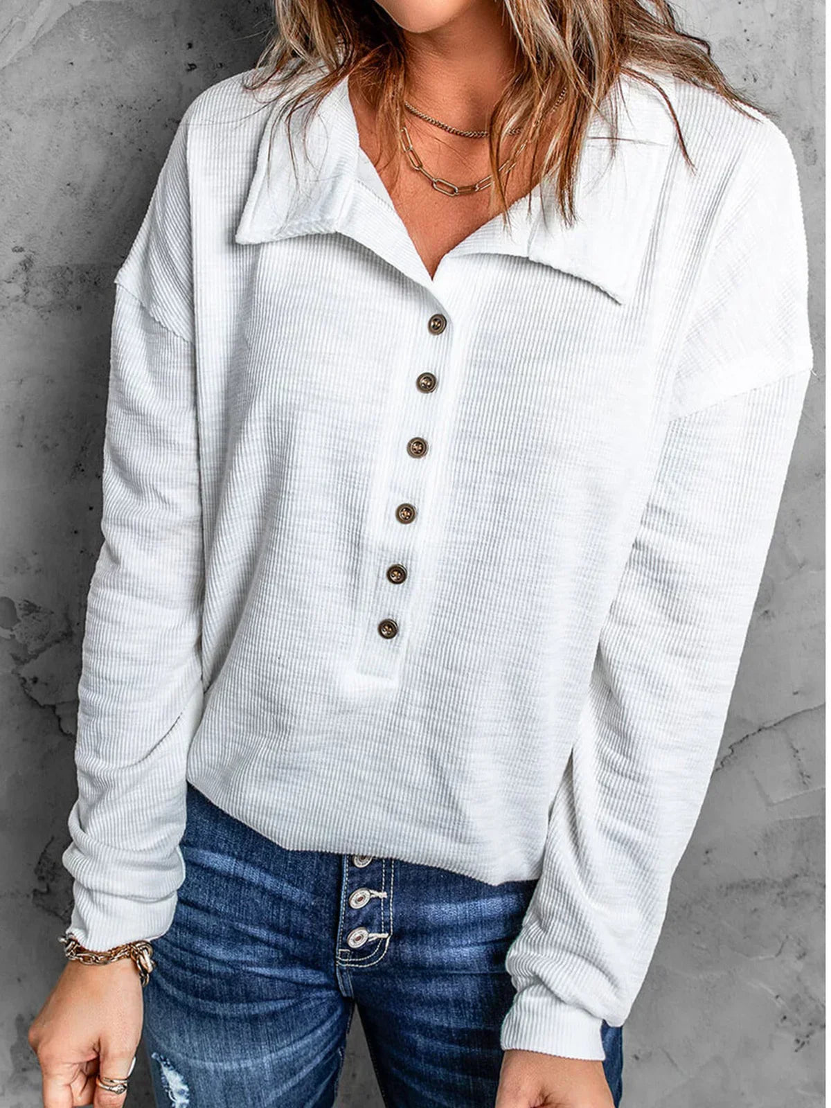 Vit Blus Dam Vintageinspirerad 100% Bomull-5