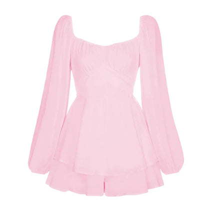 Kvinna Klänning Ruffled Bekväm Material av Hög Kvalitet-2