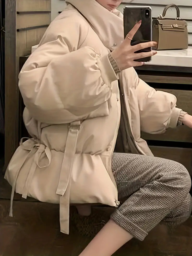 Variant image for Dam Vinterjacka Lång Dragkedja Polyester Modern Värmande Design-5