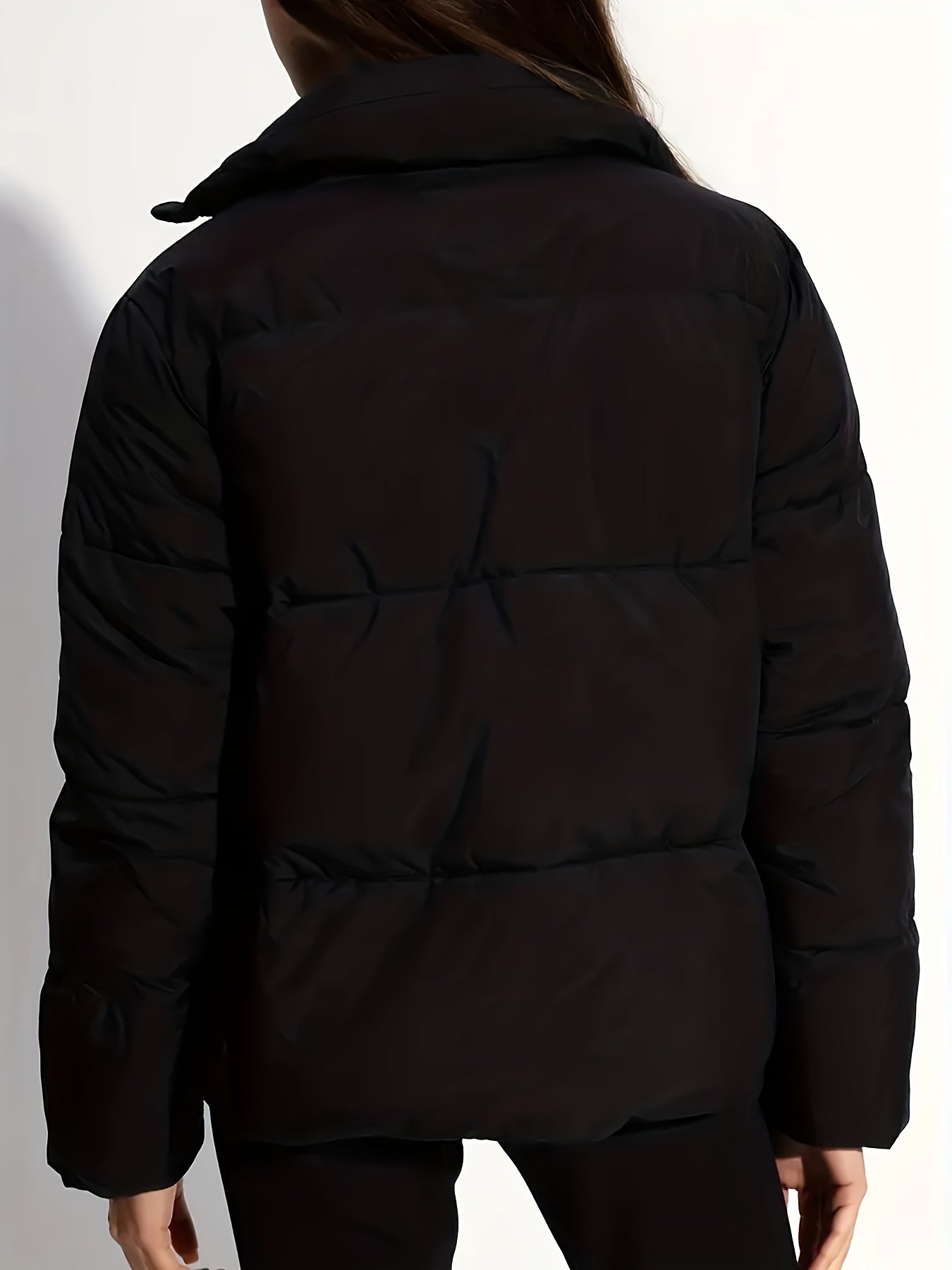 Dam Kort Vinterjacka Casual Polyester-6