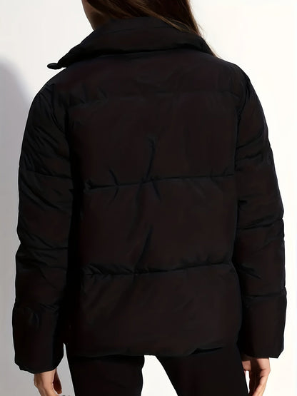 Dam Kort Vinterjacka Casual Polyester-6