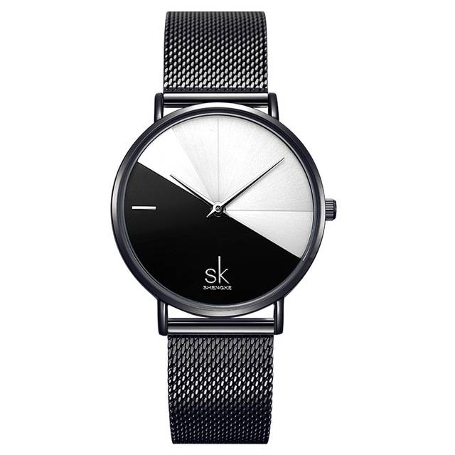 Variant image for Herrklocka Rund Diagonal Design i Rostfritt Stål med PU-läderband-6