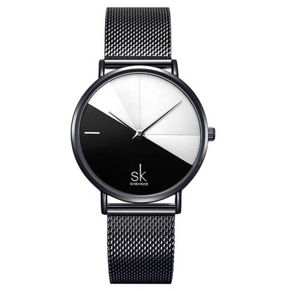 Variant image for Herrklocka Rund Diagonal Design i Rostfritt Stål med PU-läderband-6