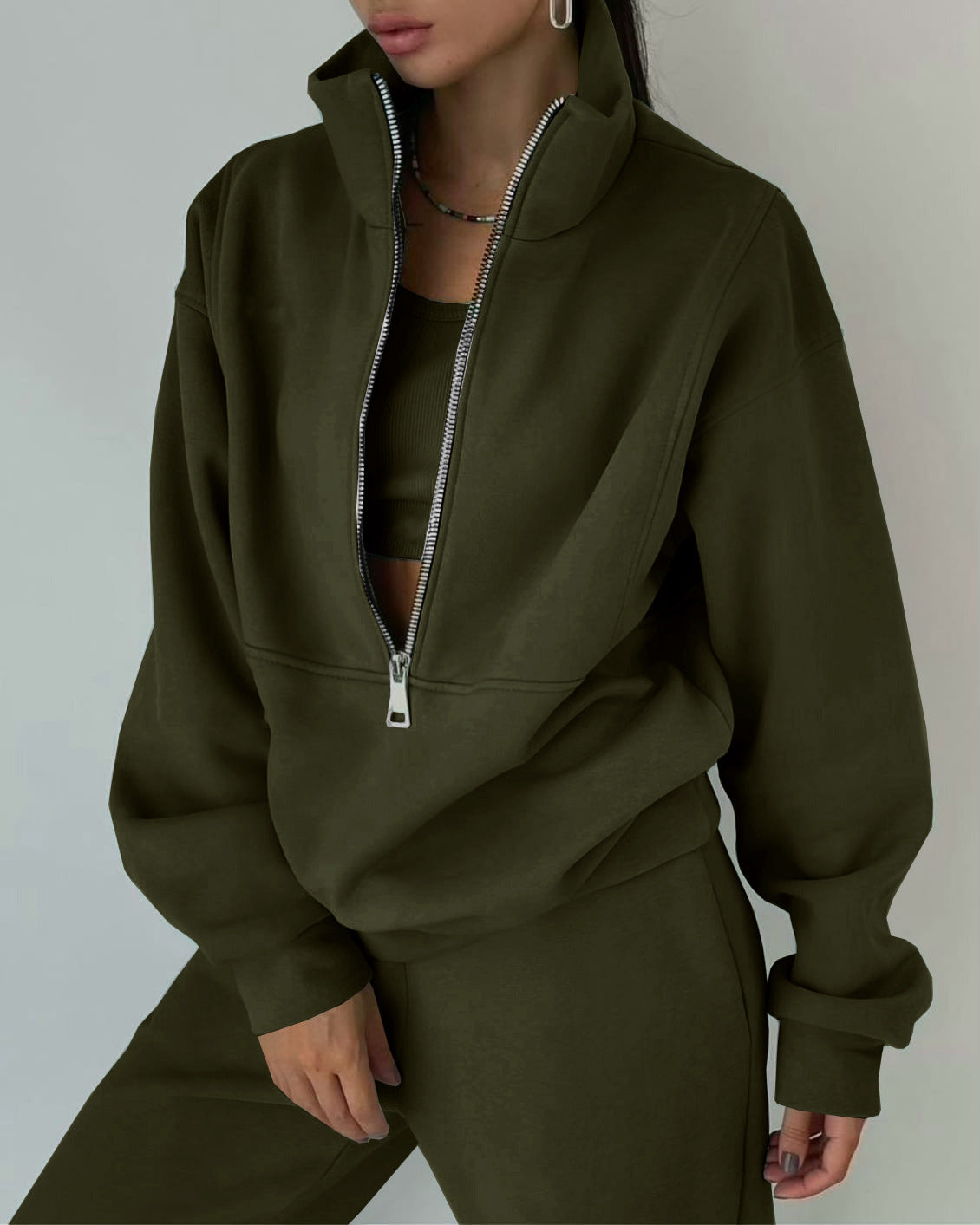 Variant image for Dam Träningskläder Uppsättning Hoodie och Joggingbyxor Polyester och Bomull-46