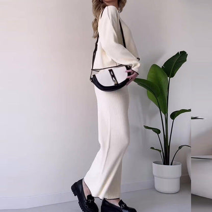 Dam Festtoppar Rundhalsad Monokrom Polyester-3