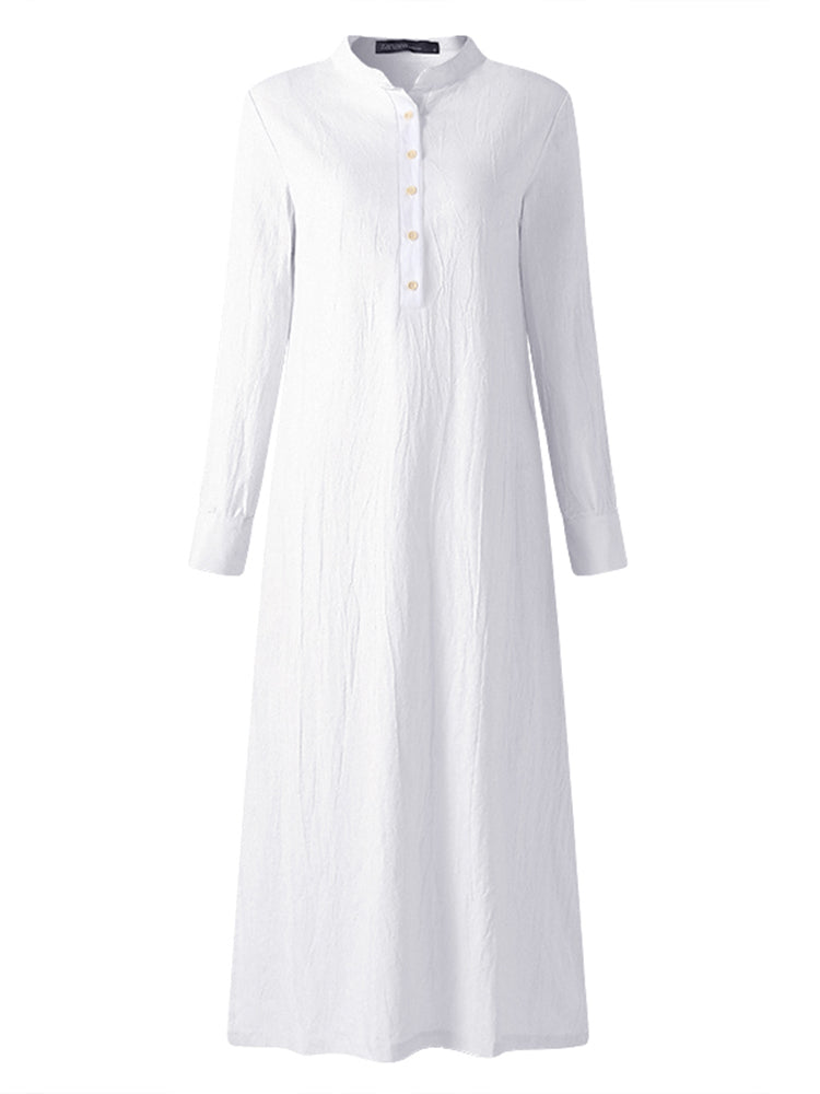 Variant image for Dam Klänning Maxi V-ringning Långärmad Mjuk Polyester-13