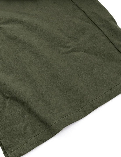 Dam Jumpsuit Avslappnad Bomull-Linne med Justerbar Spetsstängning – Fotledslång, Ermlösa Ben och Främre Fickor 2