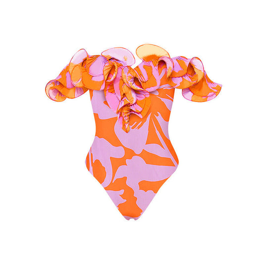 Dam Klänning Blommig med Ruffles Polyester-1