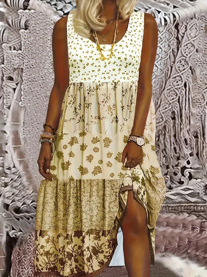 Variant image for Dam Ärmlös Sommarklänning Elegant Lätt Material-7