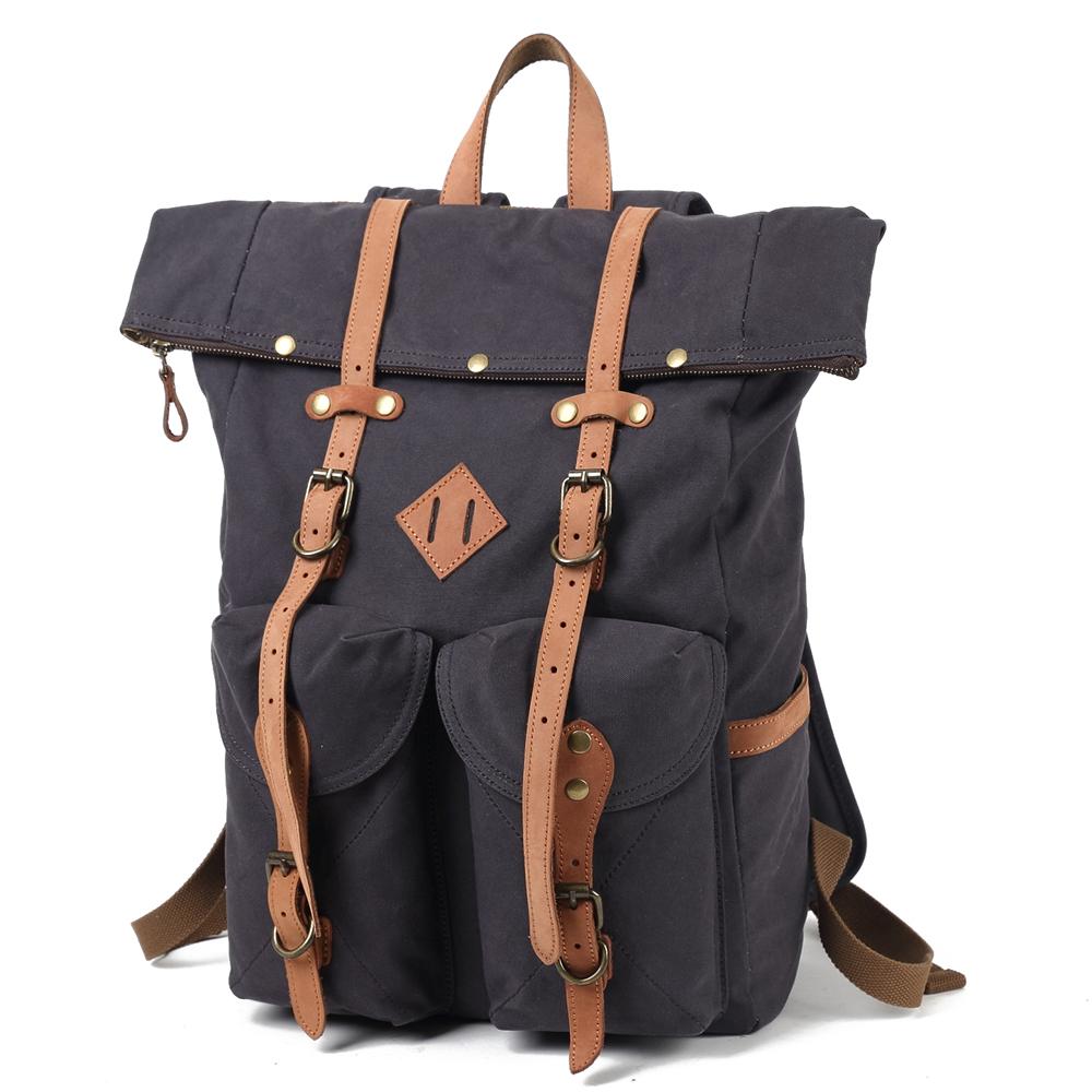 Unisex Ryggsäck Canvas Hållbar Praktisk för Laptop-2