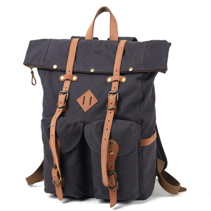 Unisex Ryggsäck Canvas Hållbar Praktisk för Laptop-2
