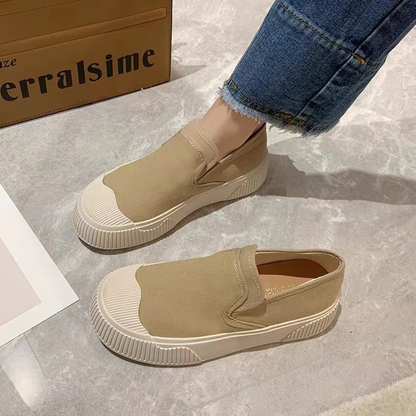 Kvinnors Tygskor Loafers med Tjock Fotbädd PU-material-5