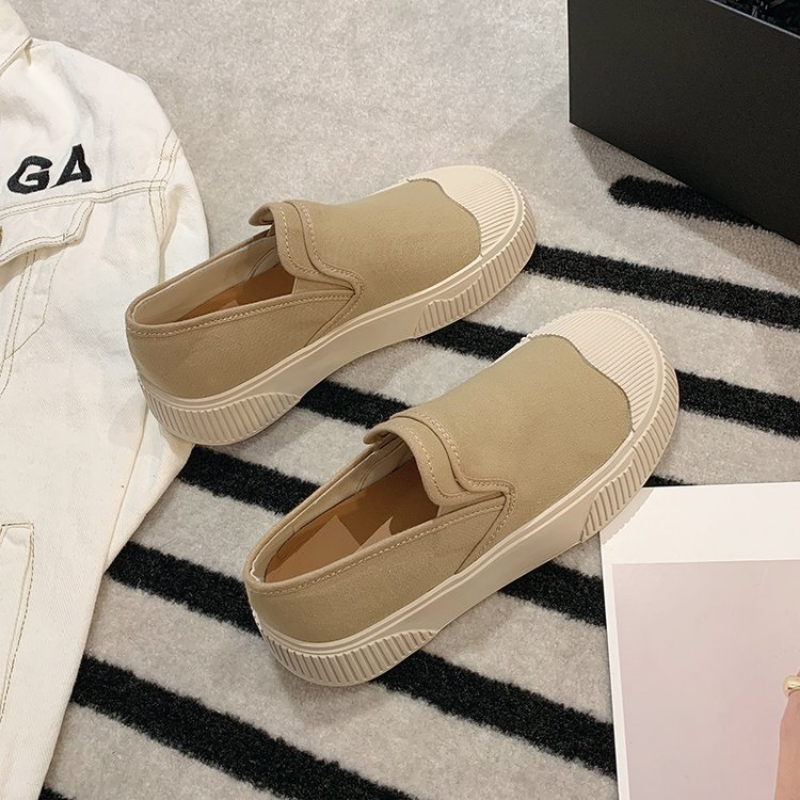 Kvinnors Tygskor Loafers med Tjock Fotbädd PU-material-6