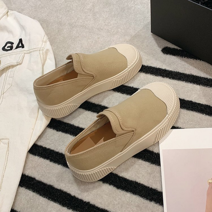 Kvinnors Tygskor Loafers med Tjock Fotbädd PU-material-6