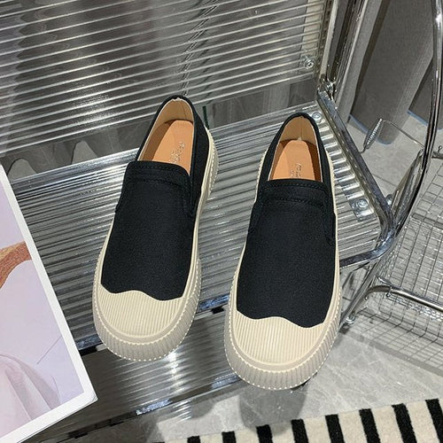 Kvinnors Tygskor Loafers med Tjock Fotbädd PU-material-1