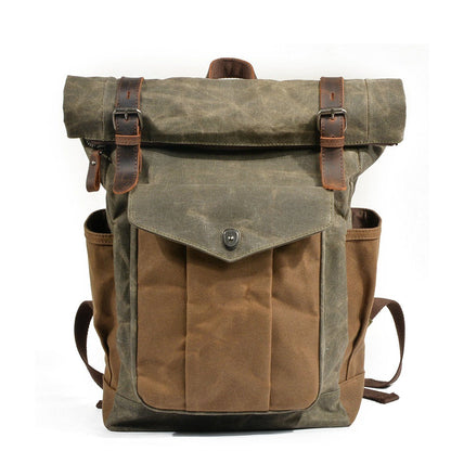 Unisex Ryggsäck Rolltop Wolff Canvas Vattenavvisande Slitstark 10