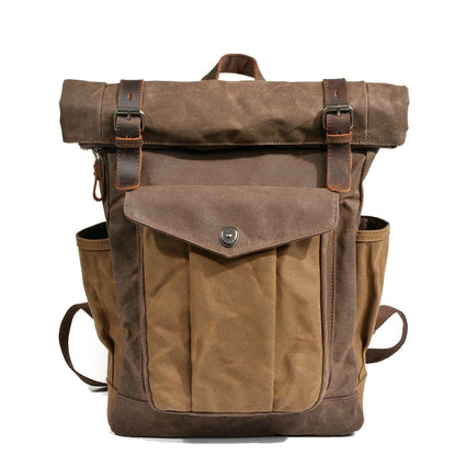 Unisex Ryggsäck Rolltop Wolff Canvas Vattenavvisande Slitstark 9