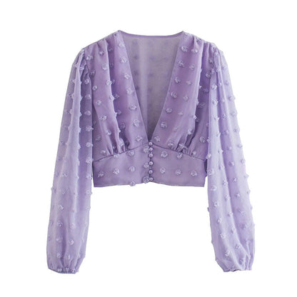 Dam Topp Avslappnad Sommarstil Lätt Bomull-1