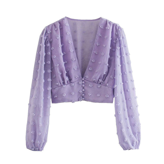 Dam Topp Avslappnad Sommarstil Lätt Bomull-1