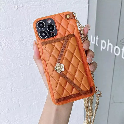 Variant image for Kvinnors iPhone Fodral Plånboksfodral Med Diamantmönster och Avtagbar Kedja-2